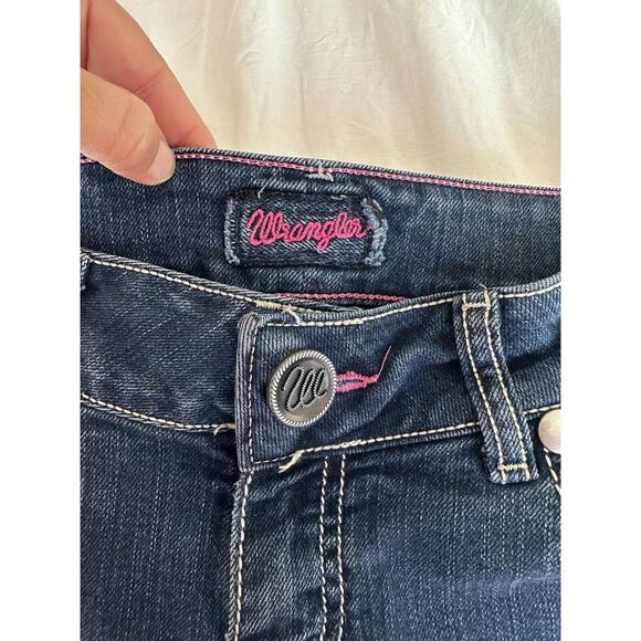 Wrangler Pink Tag Woman's Jeans Size 1/2 Frayed Bootcut - Picture 6 of 6